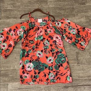 Open shoulder satin dress